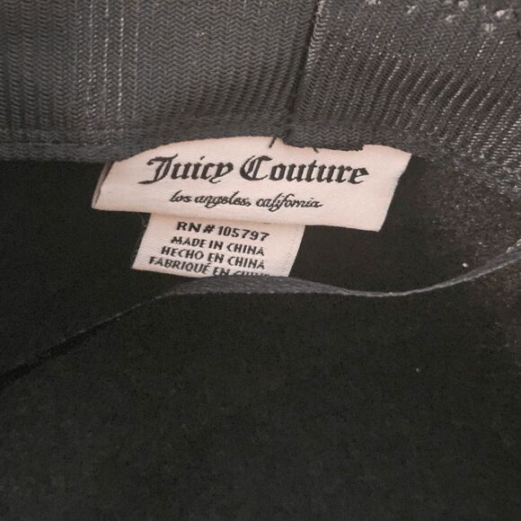 Juicy Couture Wide Brim Floppy Hat Bejeweled with Gold Chains NWT Women's Black - Picture 6 of 8